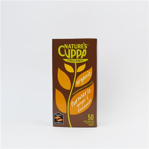 Nature's Cuppa Turmeric Tea 50 Bags 100g Certified Organic