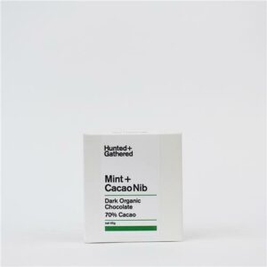 Hunted + Gathered Dark Chocolate 70% Mint+ Nibs 45g