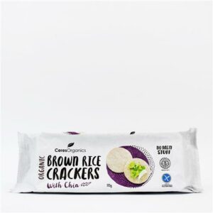 Ceres Organics Brown Rice Crackers Chia 115g