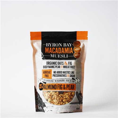 Byron Bay Macadamia Muesli Almond Fig Pear 450g All About Organics Online