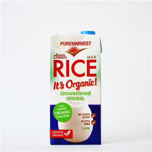 Pure Harvest Rice Milk Unsweetened w Plant Calcium 1L All About