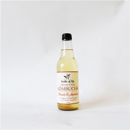 Herbs of Life Kombucha Peach & Apricot 330ml Certified Organic