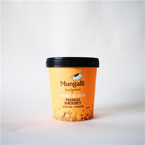 Mungalli Creek Icecream Mango Sherbert 475ml Certified Organic