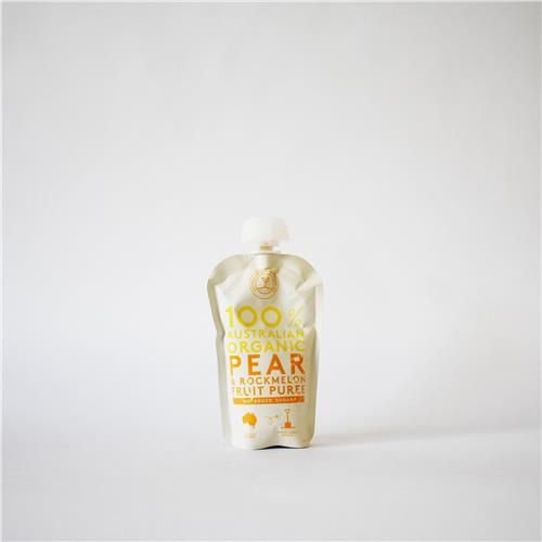 AOFC Puree Pear & Rockmelon 120g Certified Organic