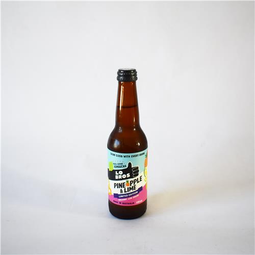 Lo Bros Kombucha, Pineapple & Lime 330ml All About Organics Online