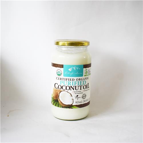 Chefs Choice Coconut Oil Purified 915ml Certified Organic