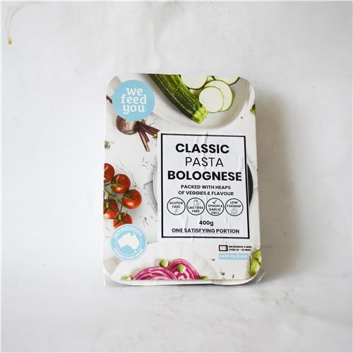 We Feed You Classic Pasta Bolognese w. Veg & Rice Pasta (FM) 400g