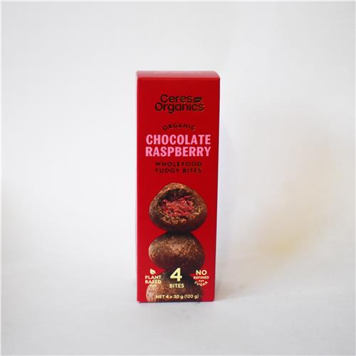Ceres Organics Fudgy Bites Choc Rasp 4pk