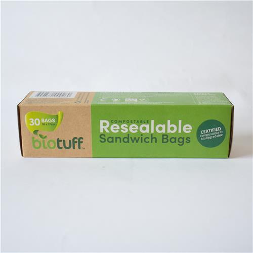 Biotuff Resealable Sandwich Bags 18x17cm 30pk