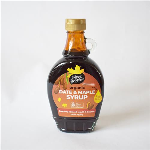 Honest To Goodness Date & Maple Syrup 250ml Certified Organic