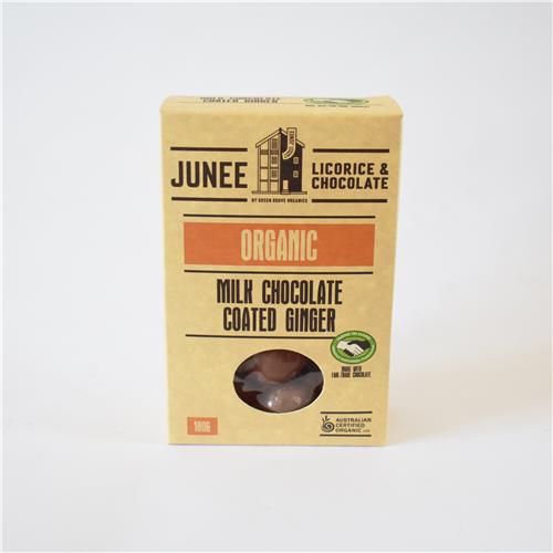 June Chocolate Rework Junee Milk Chocolate Coated Crystallized Ginger 180g – All About ...