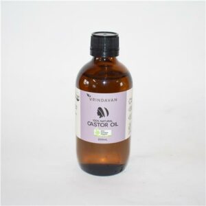 Vrindavan Castor Oil 200ml Amber Glass Bottle