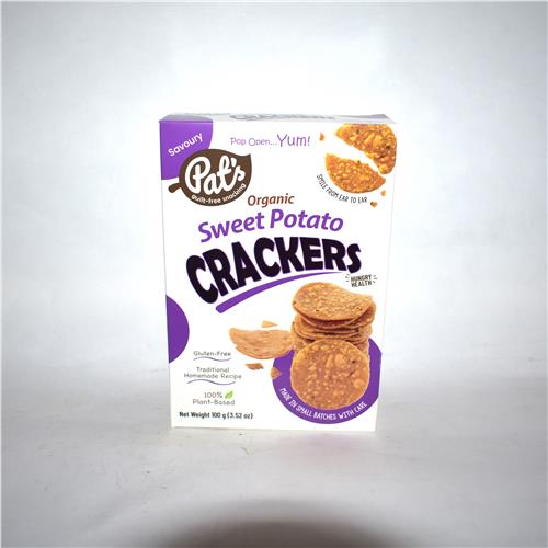Pat's Crackers Sweet Potato 100g Certified Organic