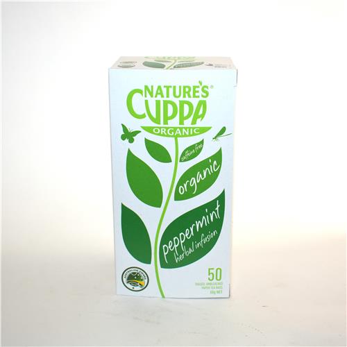 Nature's Cuppa Peppermint Tea 50 Bags Certified Organic