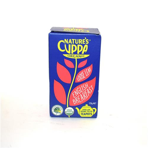 Nature's Cuppa English Breakfast Tea Loose Leaf 125g Certified Organic