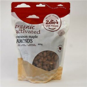 2 Die 4 Activated Organic Cinnamon Maple Almonds 600g