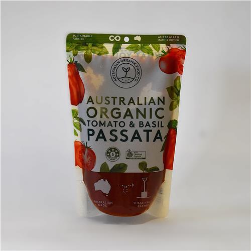 AOFC Passata Tomato Basil 500ml Certified Organic