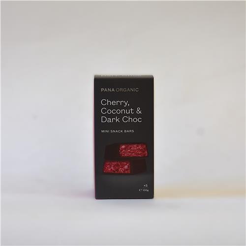 Pana Choocolate Snack Bars Cherry Coconut 5pk 100g Certified Organic