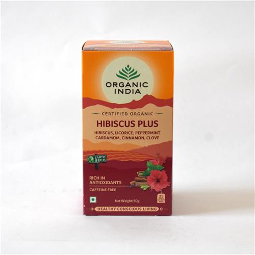 Organic India Hibiscus Plus Tea 25 Bags