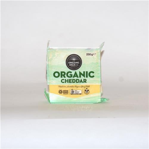 The Organic Milk Co Cheese Block Cheddar 250g Certified Organic