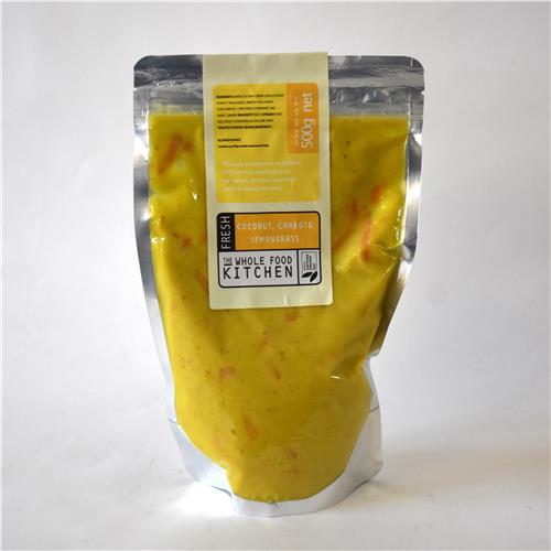 The Whole Food Kitchen Soup Coconut Carrot Lemongrass Soup 500g Certified Organic