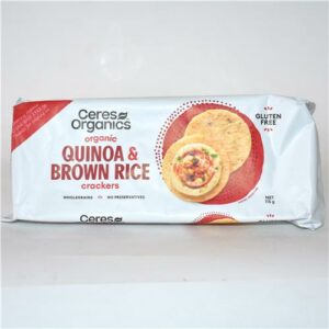 Ceres Organic Quinoa Brown Rice Crackers 115g