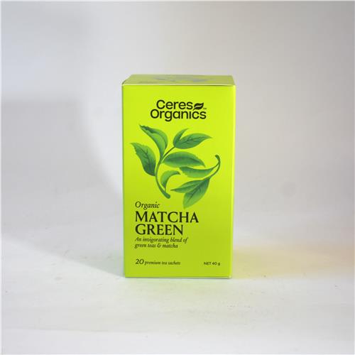 Ceres Tea Matcha Green 20pk Certified Organic