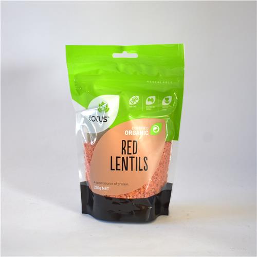 Lotus Lentils Red Split 250g Certified Organic