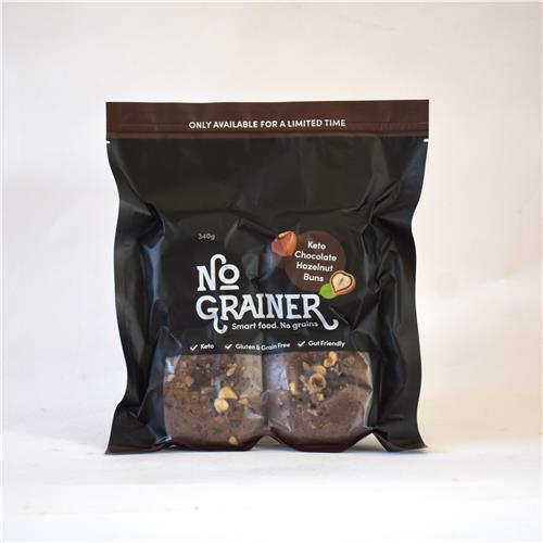 No Grainer Buns Choc Hazelnut Buns 4pk LIMITED ADDITION