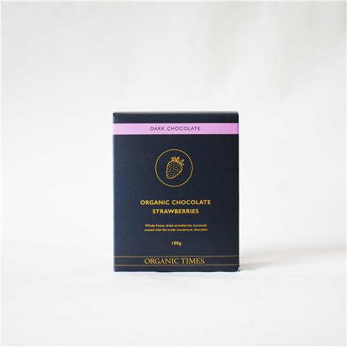 Organic Times Dark Chocolate Strawberries 100g