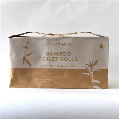 Eco Cheeks Toilet Roll Unbleached Bamboo 8pk