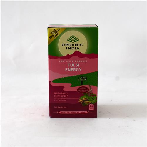 Organic India Tulsi Energy Tea 25 Bags Certified Organic