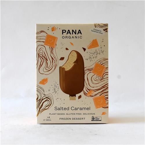 Pana Ice Cream Salted Caramel Sticks 4pk 360ml Certified Organic