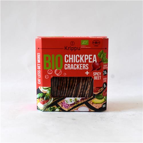 Krippu Crackers Chickpea Spicy Beets 80g Certified Organic