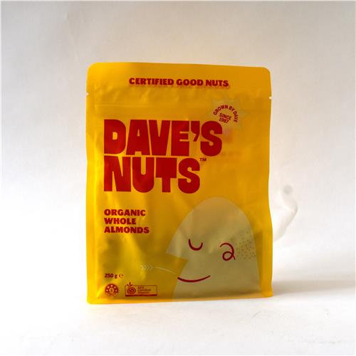 Dave's Nuts Whole Almonds 250g Certified Organic