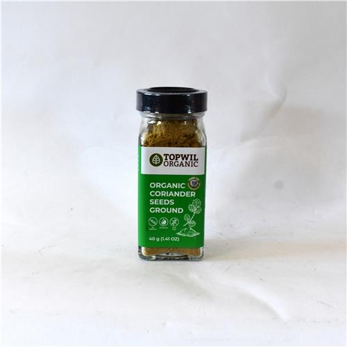 Topwil Spices Organic Coriander Seeds Ground 40g