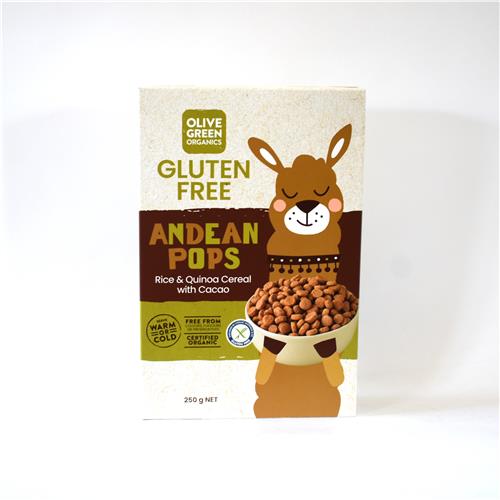 Olive Green Organics Chocolate Rice & Quinoa Andean Pops 250g