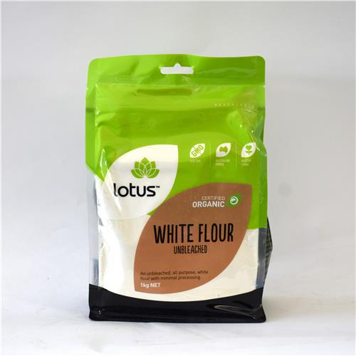 Lotus Flour White Unbleached 1kg Certified Organic