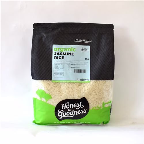 Honest to Goodness Rice Jasmine White 5kg Certified Organic