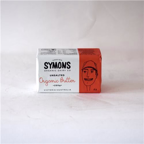 Symons Butter Grass Fed Unsalted 250g Certrified Organic