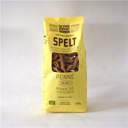 The Stock Merchant Pasta Spelt Penne 500g Certified Organic