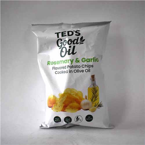 Ted's Good Oil Olive Oil Rosemary Garlic Potato Chips 130g