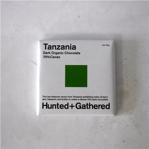 Hunted + Gathered Dark Chocolate 70% Tanzania 45g