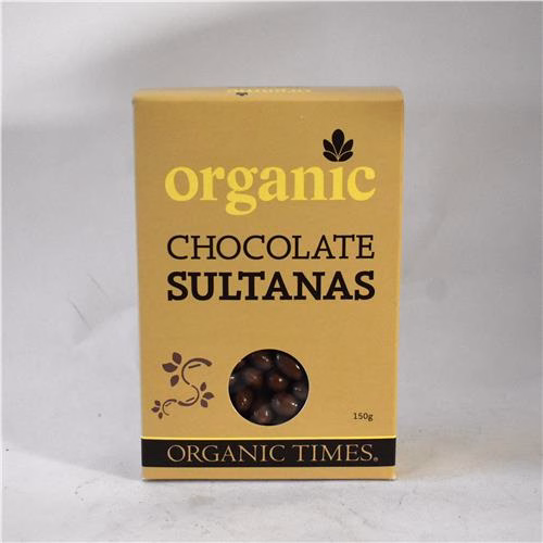 Orgnic Times Milk Chocolate Sultanas 150g