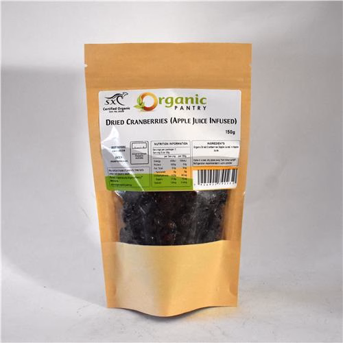Organic Pantry Cranberries In Juice Dried 150g Certified Organic