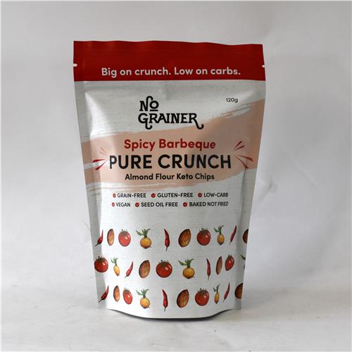 No Grainer Pure Crunch Spicy BBQ Almond Flour Keto Chips 120G