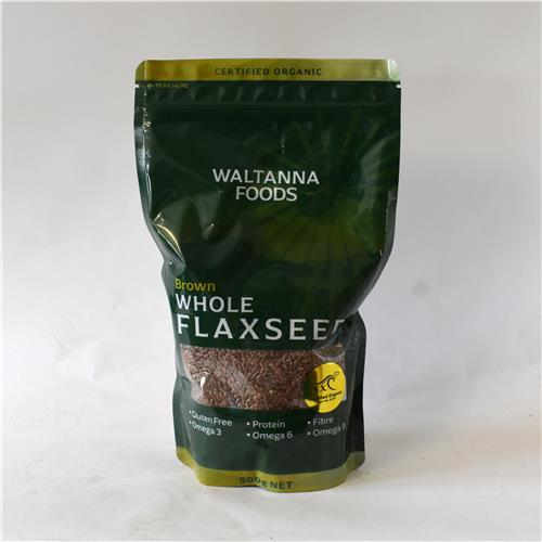 Waltanna Farms Flaxseed (Linseed) Brown Whole 500g Certified Organic