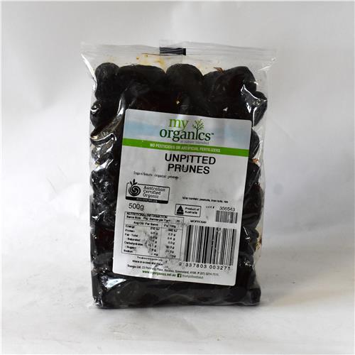 My Organics Unpitted Prunes 500g