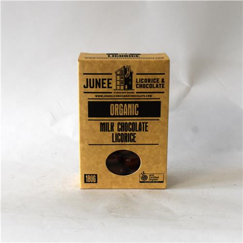 Junee Milk Chocolate Coated Licorice 180g