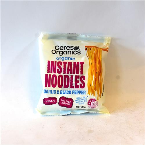 Ceres Instant Noodles Garlic & Black Pepper 70g Certified Organic